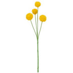 Kunstpflanze Craspendia gelb - künstliche Blume mit vier gelben Blütenköpfen auf grünem Stiel für Deko.