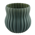 Gasper Glasvase geriffelt Opalgrün 19cm - Moderne Deko Vase mit Rillenstruktur