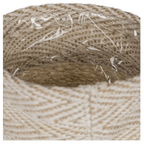 Jute Seegraskorb Übertopf - natürliche Flechtoptik für stilvolle Pflanzendekoration im Wohnzimmer