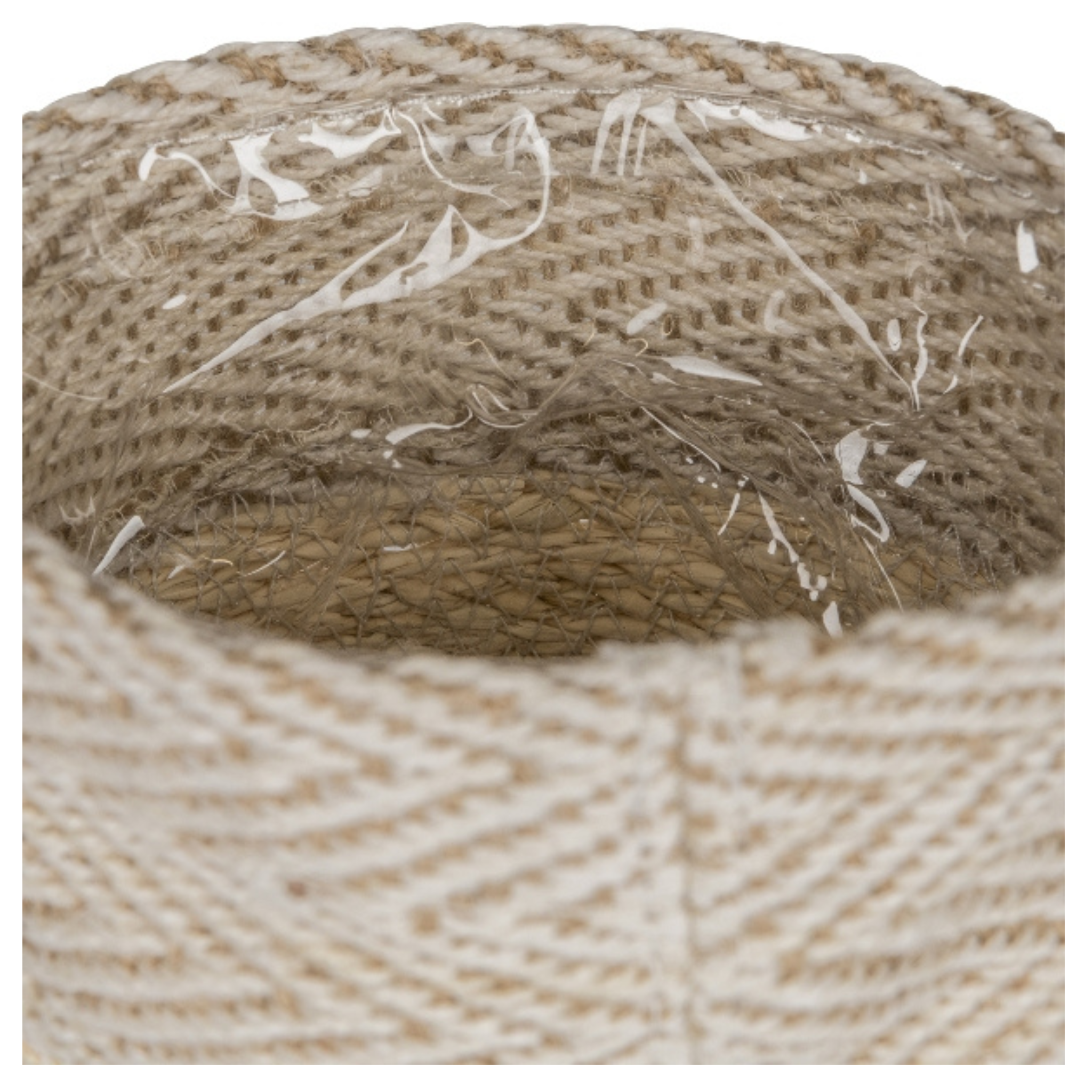 Jute Seegraskorb Übertopf - natürliche Flechtoptik für stilvolle Pflanzendekoration im Wohnzimmer