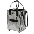 Hulken Medium Einkaufstasche 40L transparent mit Rädern und Tragegriffen