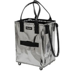 Hulken Medium Einkaufstasche 40L transparent mit Rädern und Tragegriffen
