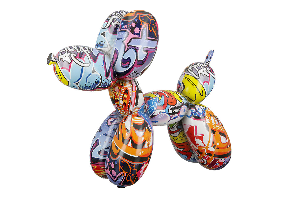 Figur Ballonhund "Street Art" bunt