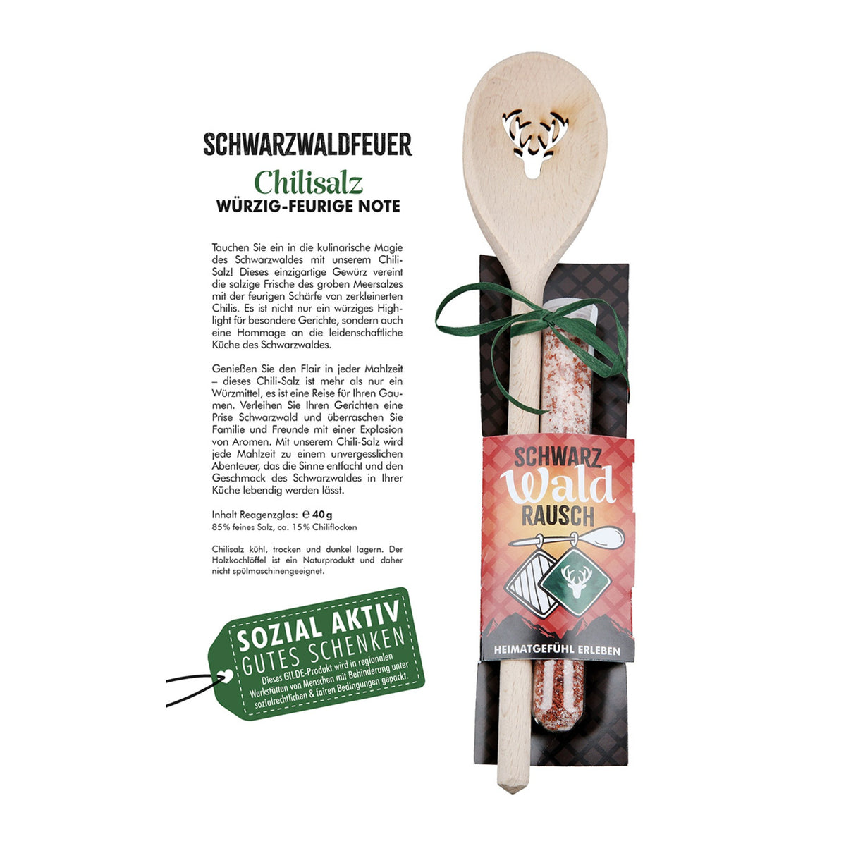Schwarzwaldfeuer Chilisalz Räucherlöffel - würzig-feurige Note für die Küche