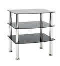 HAKU Möbel Beistelltisch aus Edelstahl mit Glas in Silber 54 x 45 x 59 cm