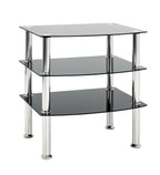 HAKU Möbel Beistelltisch aus Edelstahl mit Glas in Silber 54 x 45 x 59 cm