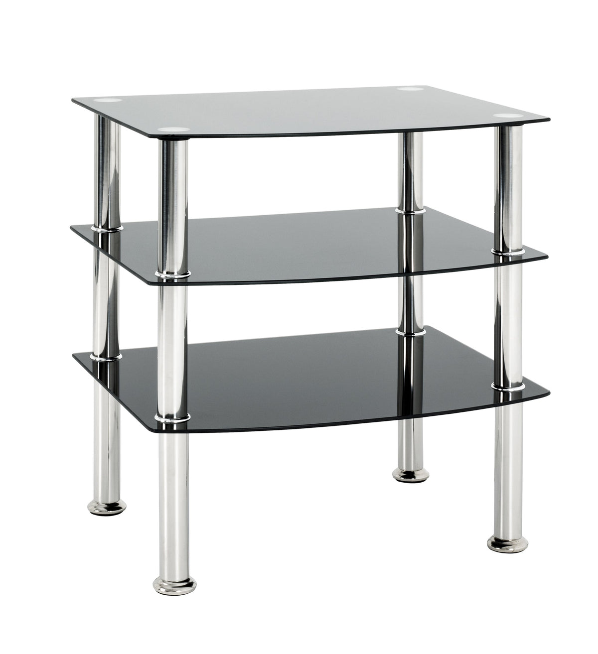 HAKU Möbel Beistelltisch aus Edelstahl mit Glas in Silber 54 x 45 x 59 cm