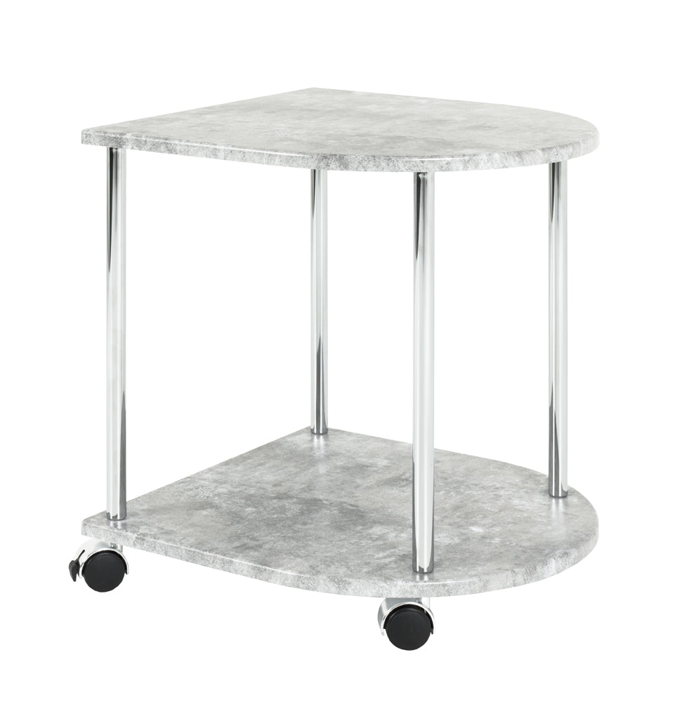 HAKU Möbel Beistelltisch auf Rollen aus Metall in Silber 42 x 40 x 45 cm