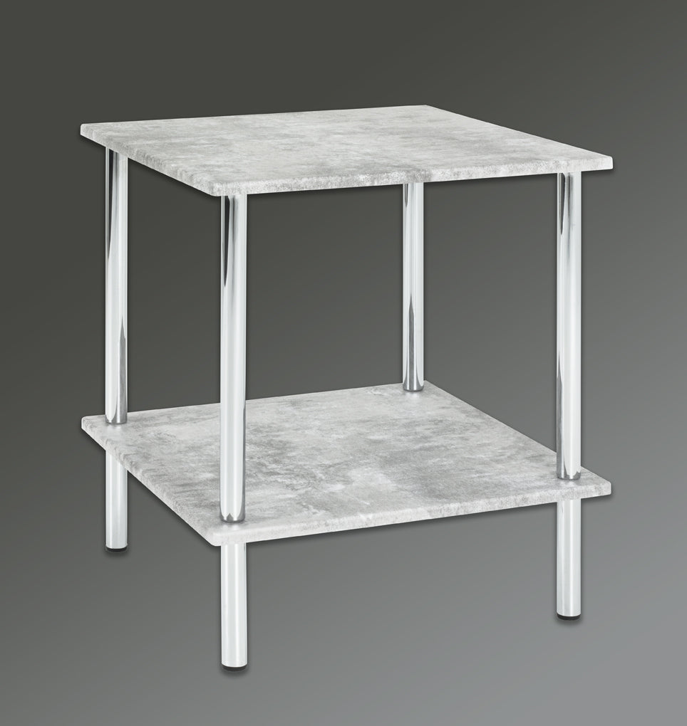 HAKU Möbel Beistelltisch aus Metall in Silber 39 x 39 x 45 cm