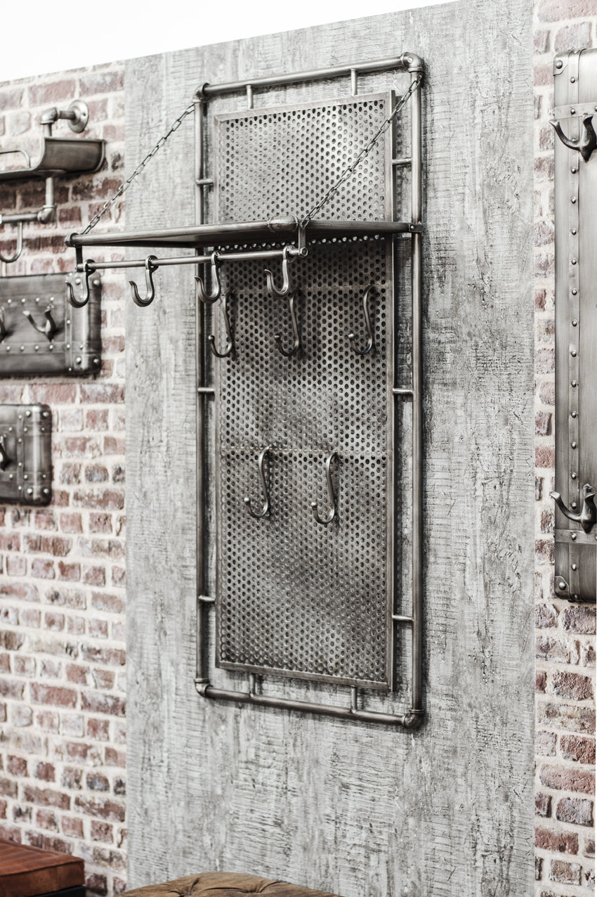 HAKU Möbel Wandgarderobe aus Metall in Anthrazit 60 x 35 x 120 cm
