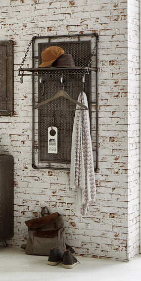 HAKU Möbel Wandgarderobe aus Metall in Anthrazit 60 x 35 x 120 cm