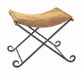HAKU Möbel Hocker aus Leder klappbar in Braun