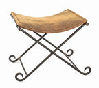 HAKU Möbel Hocker aus Leder klappbar in Braun
