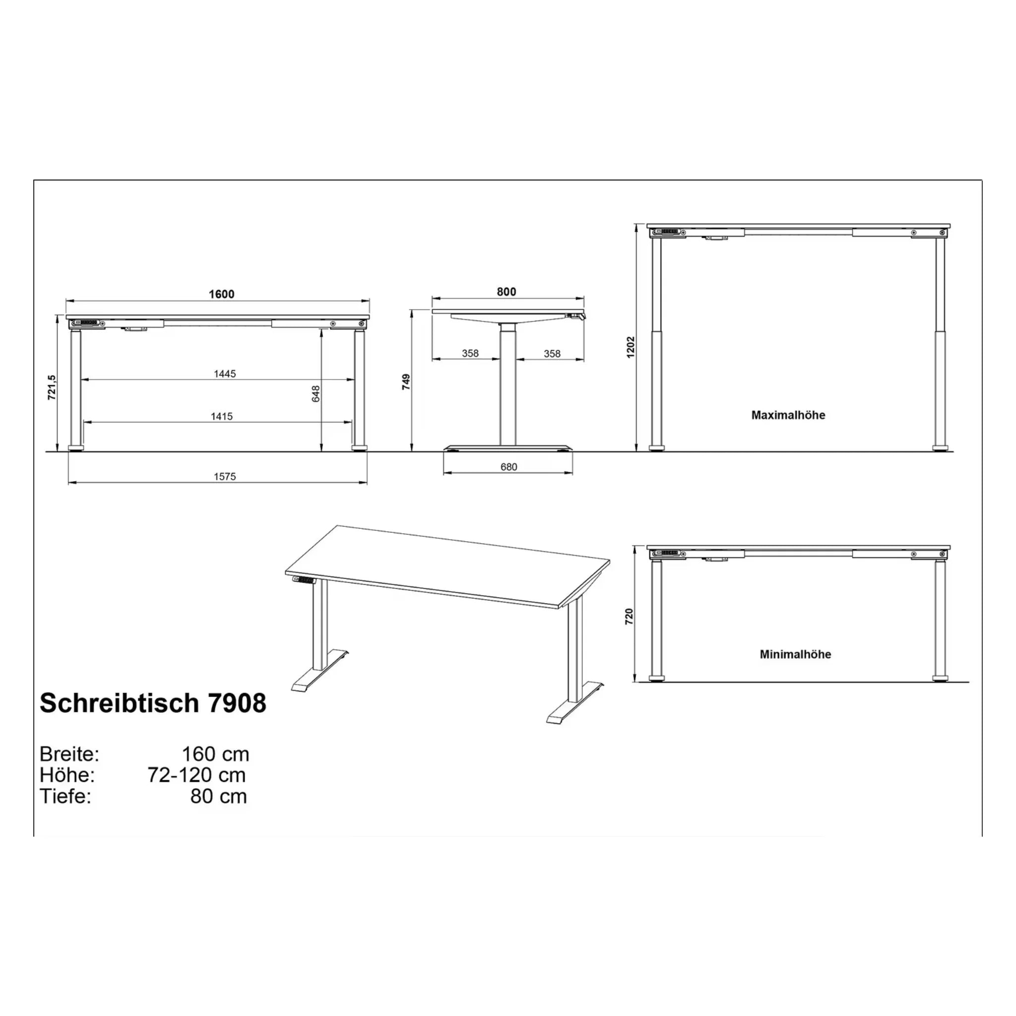 Schreibtisch elektisch höhenverstellbar