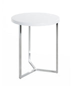 HAKU Möbel Beistelltisch aus Metall Y-Gestell in Silber 45 x 54 cm