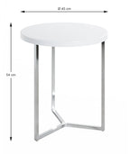 HAKU Möbel Beistelltisch aus Metall Y-Gestell in Silber 45 x 54 cm