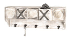 HAKU Möbel Wandgarderobe aus Massivholz Motiv Baumscheibe und Schriftzug in Grau