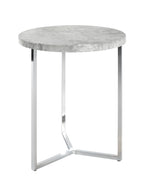 HAKU Möbel Beistelltisch aus Metall Y-Gestell in Silber 45 x 54 cm