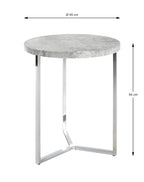 HAKU Möbel Beistelltisch aus Metall Y-Gestell in Silber 45 x 54 cm