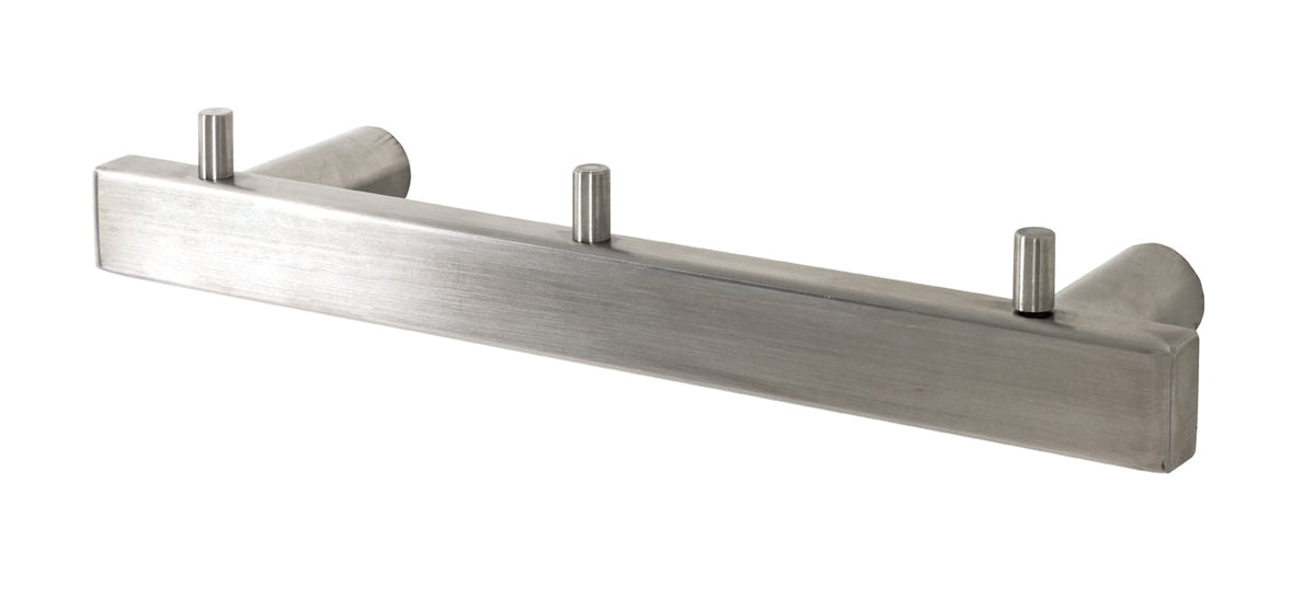 HAKU Möbel Garderobenleiste aus Metall gebürstet in Silber B 26-46 cm H 4 cm, 26 x 6 cm, H 4 cm