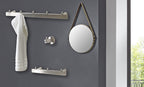 HAKU Möbel Garderobenleiste aus Metall gebürstet in Silber B 26-46 cm H 4 cm, 26 x 6 cm, H 4 cm