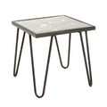 HAKU Möbel Beistelltisch aus Metall mit Glas in Anthrazit 50 x 50 x 50 cm