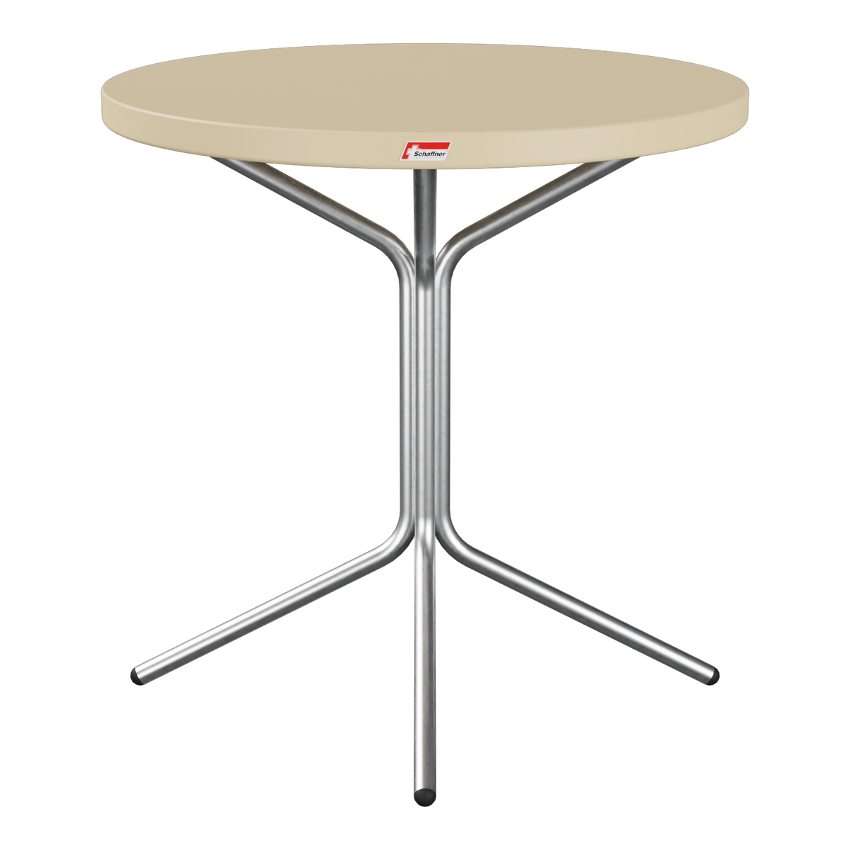 Bistrotisch rund Creme, Stahlgestell, Gartentisch klein, modernes Design, stabil und platzsparend