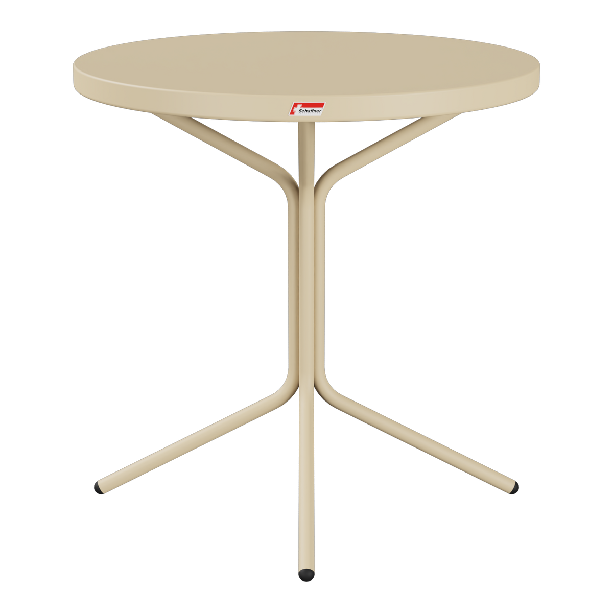 Runder Bistrotisch Beige mit Drei-Bein-Gestell | Moderner Gartentisch | Schweizer Möbel