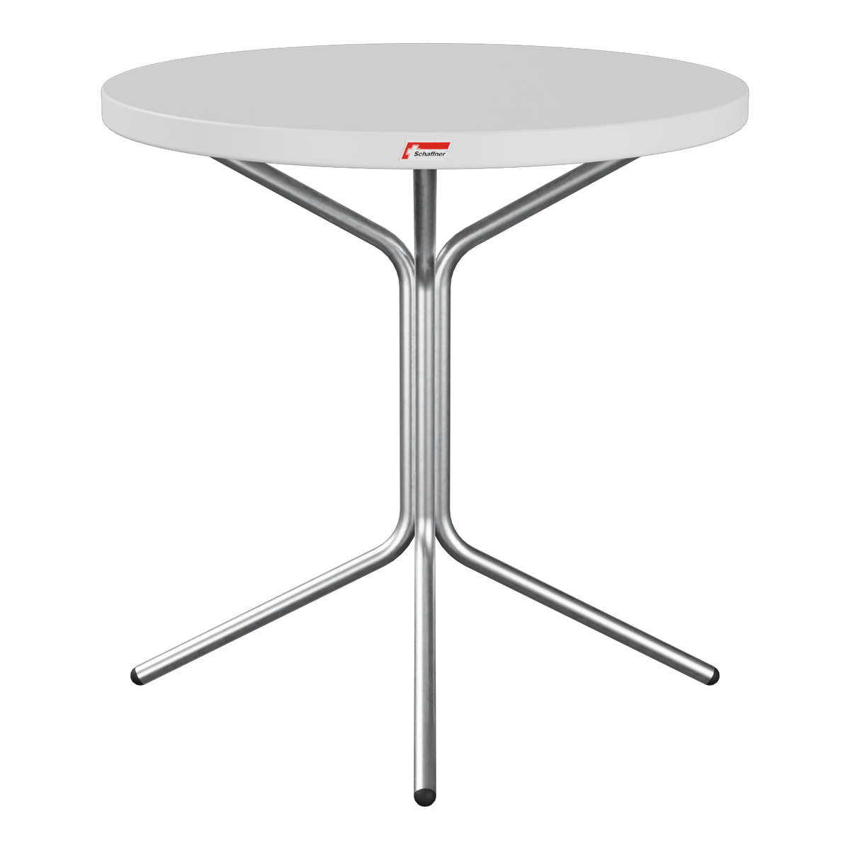 Stehtisch rund Ø 80cm weiß, Bistrotisch mit Metallgestell, moderner Gartentisch