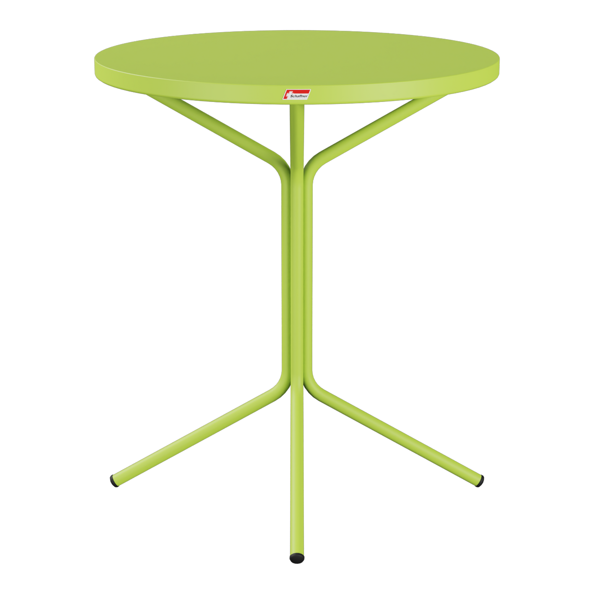 Grüner Bistrotisch mit rundem Tablett und klappbaren Beinen - moderner Stehtisch für Balkon und Garten