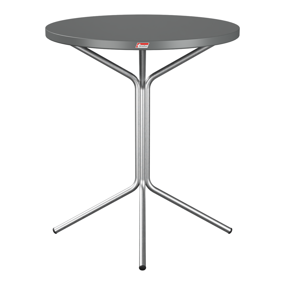 Bistrotisch rund grau mit Metallgestell - moderner Stehtisch für Balkon und Garten
