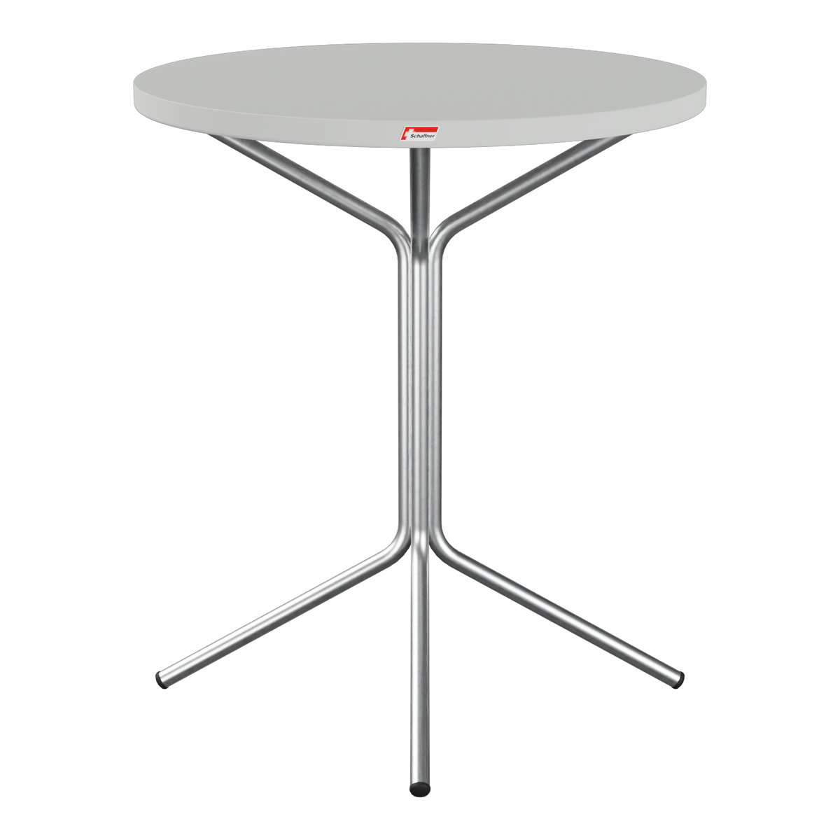 Bistrotisch rund grau mit Metallgestell, moderner Stehtisch für Innen und Außen, Design Cocktailtisch