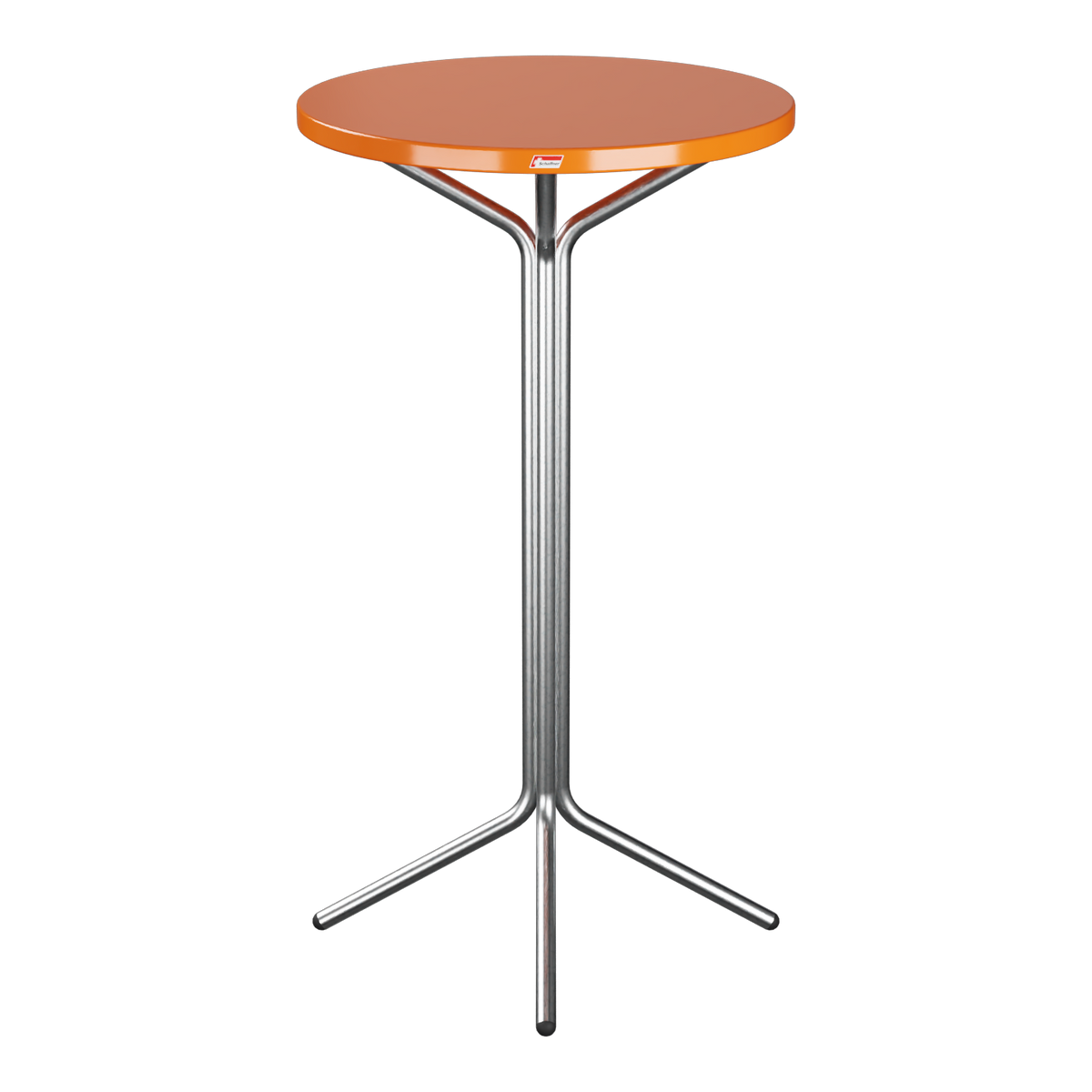 Stehtisch rund Orange Metall - moderner Bistrotisch mit Metallgestell