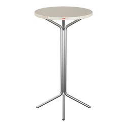 Stehtisch rund Ø 60 cm, Aluminium Gestell, beige Tischplatte, modernes Design