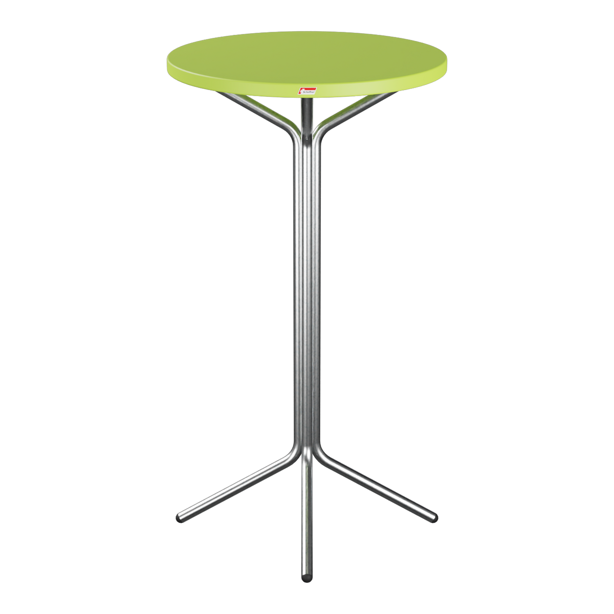 Stehtisch mit grüner Tischplatte und Metallgestell, modernes Design für Büro und Gastronomie