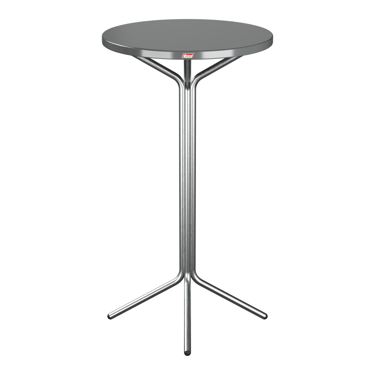 Stehtisch mit grauer Tischplatte und Metallgestell, modernes Design für Büro und Café