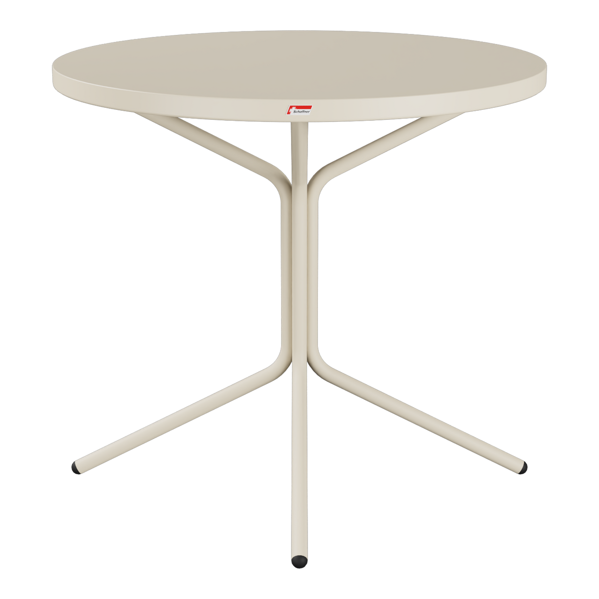 Runder Bistrotisch Weiß Ø80cm mit Dreibein-Gestell, moderner Gartentisch für Balkon und Terrasse
