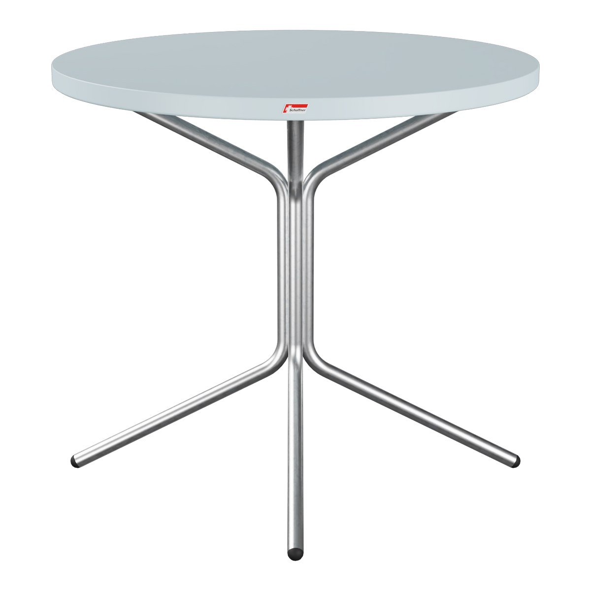 Bistrotisch rund grau mit Metallgestell - moderner Stehtisch für Balkon und Terrasse