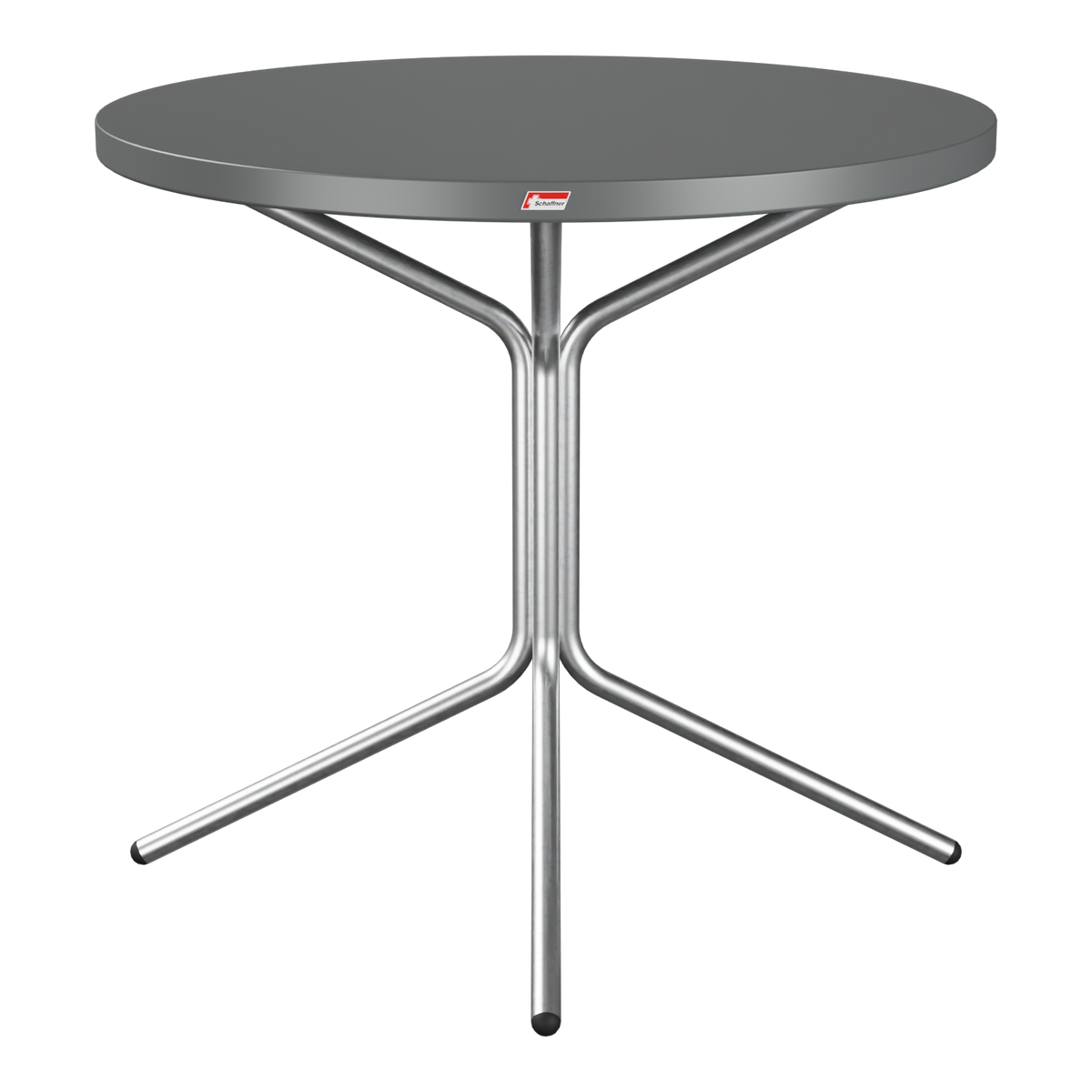 Bistrotisch rund grau mit Metallgestell - moderner Gartentisch für Balkon und Terrasse