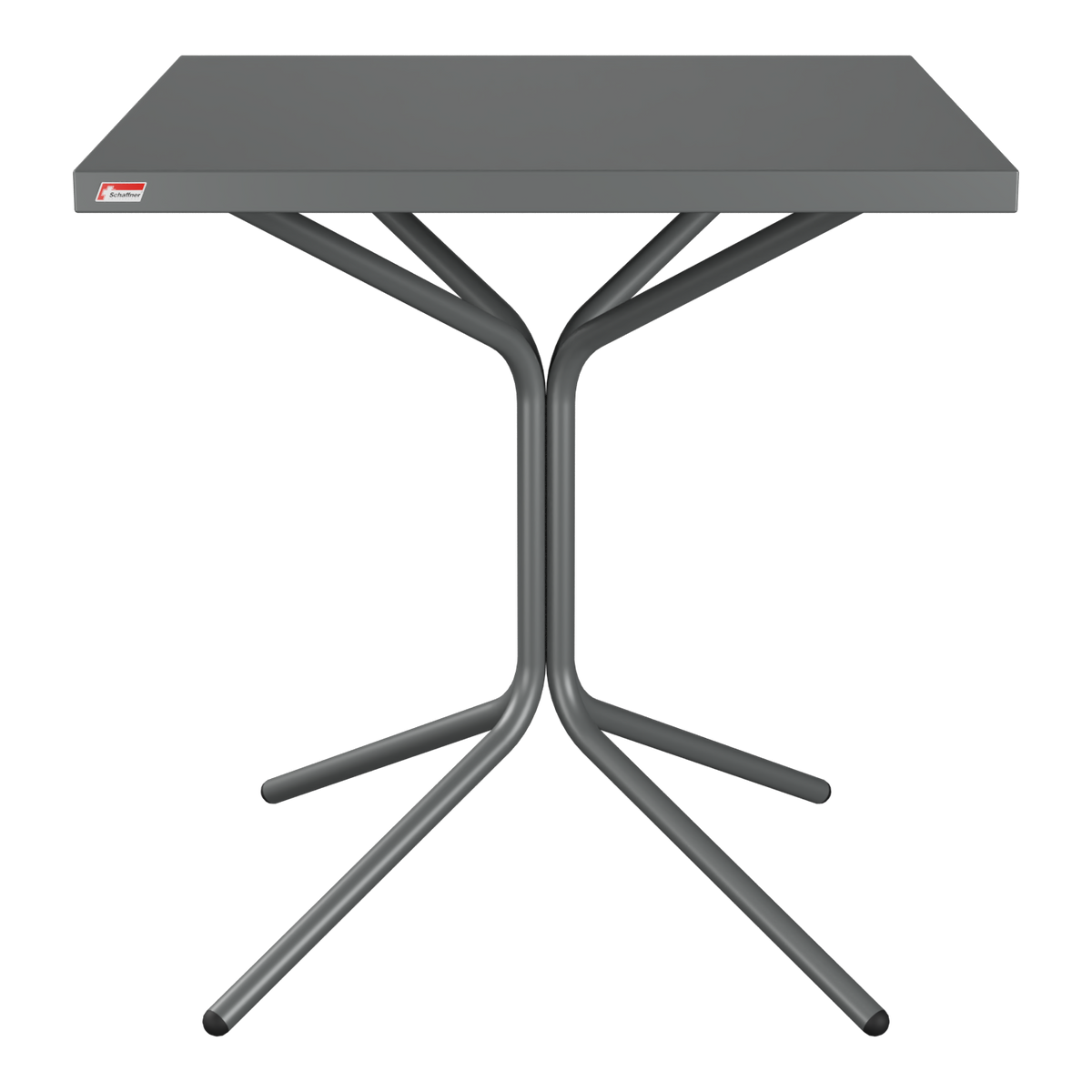 Tragbarer Campingtisch mit grauer Tischplatte und klappbarem Metallgestell für Outdoor und Picknick