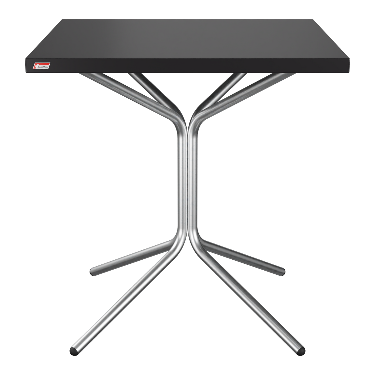 Campingtisch klappbar mit schwarzer Tischplatte und metallgestell, tragbar und platzsparend