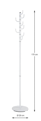 HAKU Möbel Garderobenständer aus Metall 29 x 170 cm in Weiss