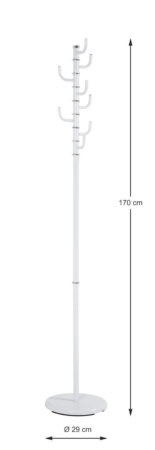 HAKU Möbel Garderobenständer aus Metall 29 x 170 cm in Weiss