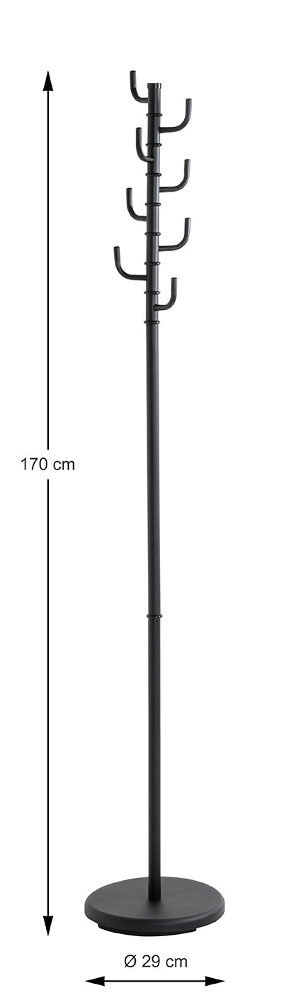 HAKU Möbel Garderobenständer aus Metall 29 x 170 cm in Schwarz