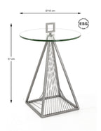 HAKU Möbel Beistelltisch aus Metall mit Glas in Grau