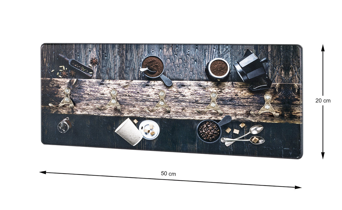 HAKU Möbel Wandgarderobe aus MDF Motiv Kaffeetasse in Braun