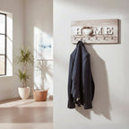 HAKU Möbel Wandgarderobe aus MDF Motiv Schriftzug in Beige 90 x 8 x 40 cm