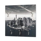 HAKU Möbel Wandgarderobe aus MDF Motiv Skyline in Braun