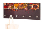HAKU Möbel Wandgarderobe aus Glas Motiv Gewürz in Schwarz