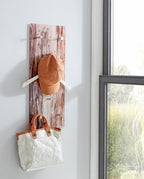 HAKU Möbel Wandgarderobe aus Glas Motiv Baumscheibe in Braun